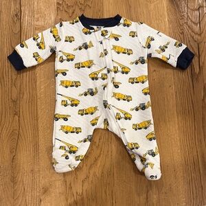 Yellow Construction Print Kids One Piece
